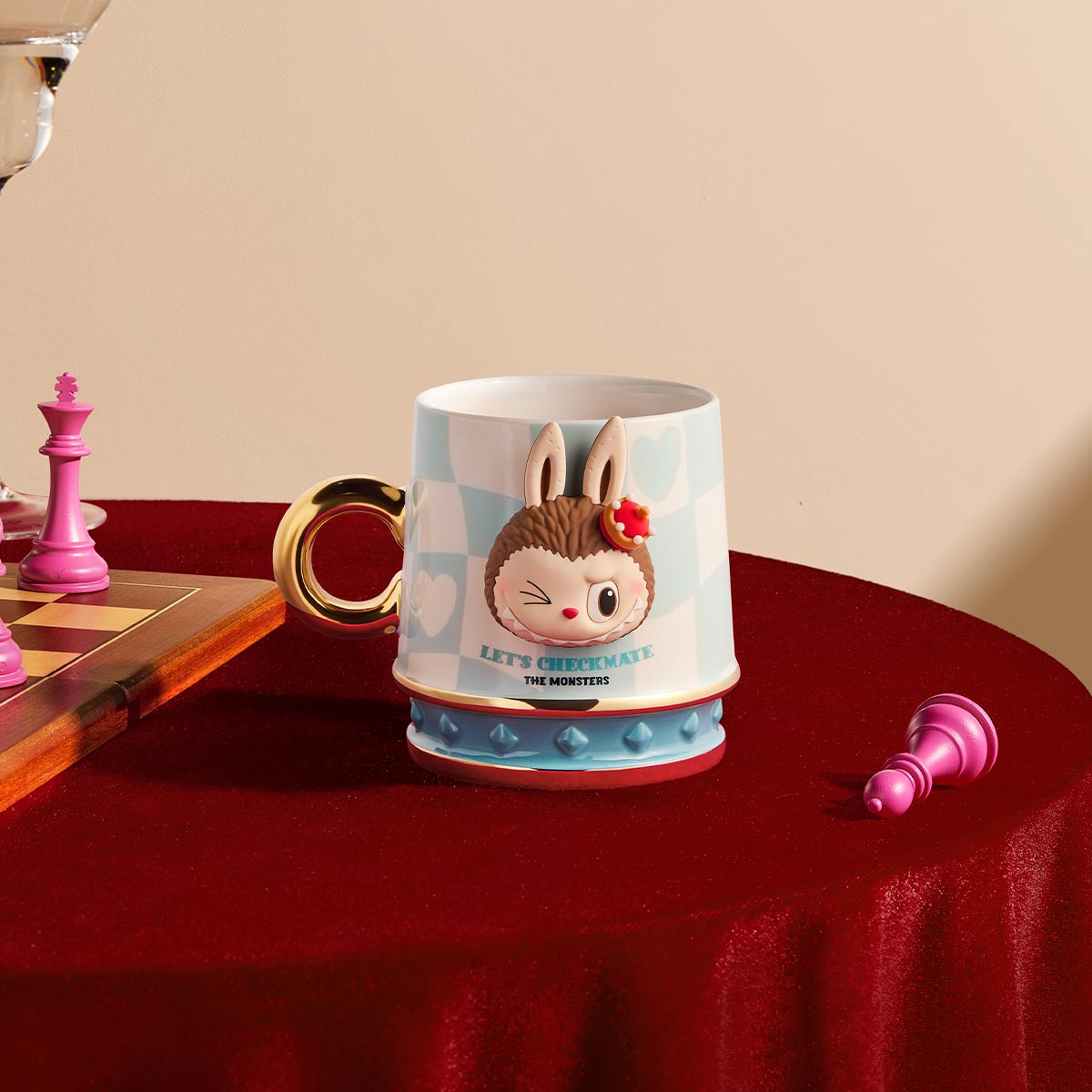 Mug Labubu Bleu et Rose – Série Let’s Checkmate