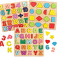 Puzzle alphabet chiffres et formes géométrique